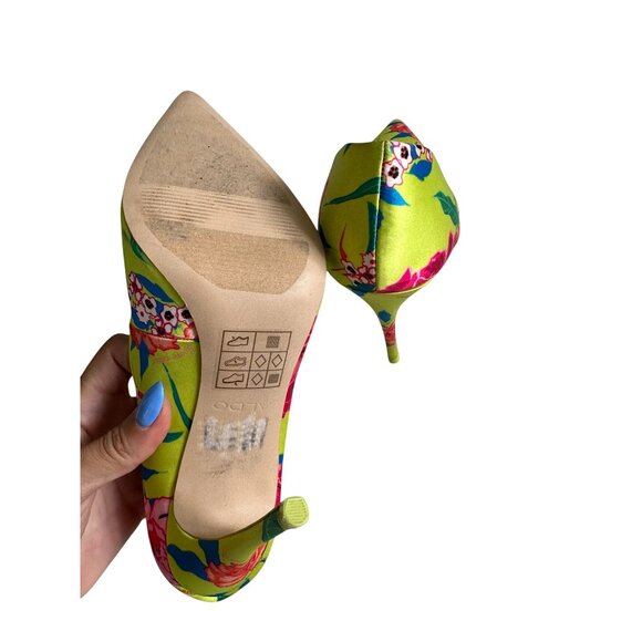 ALDO Flower Power Floral Rose Print Fabric Heels Size US 7 - Picture 8 of 9